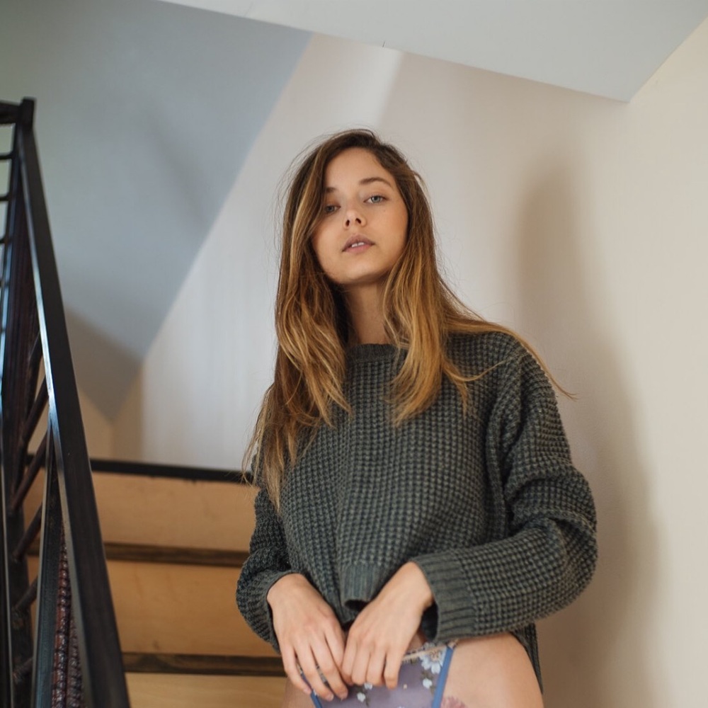 Vintage Forever 21 Charcoal Waffle Knit Crop Sweater